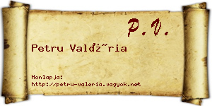 Petru Valéria névjegykártya